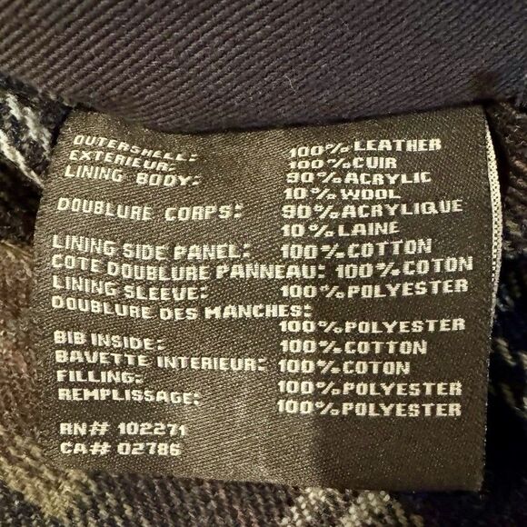 Vintage Columbia Heavy Leather Coat Jacket Mens L Brown Plaid Lining Zip Front - Picture 5 of 11